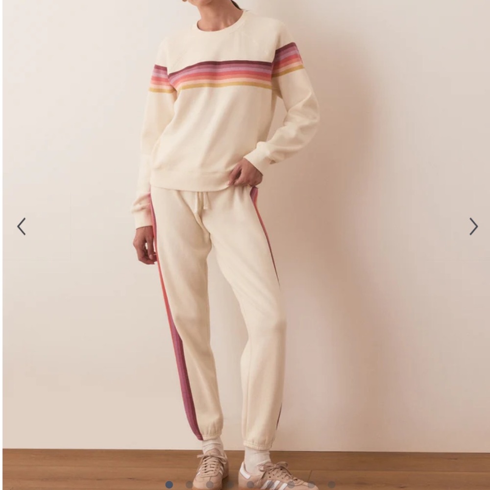Marine Layer Anytime Sweatpants Antique White Stripe size medium